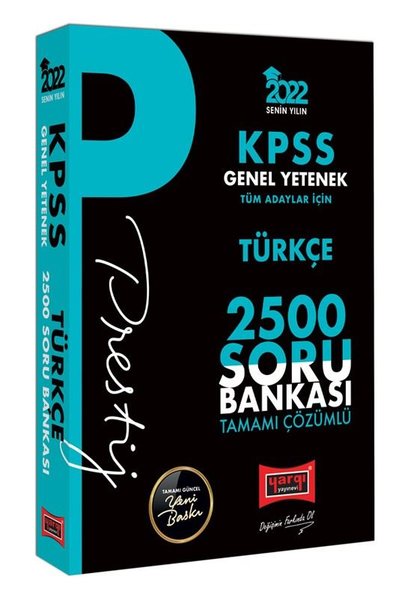 2022 KPSS Genel Yetenek Türkçe Prestij Seri Tamamı Çözümlü 2500 Soru Bankası