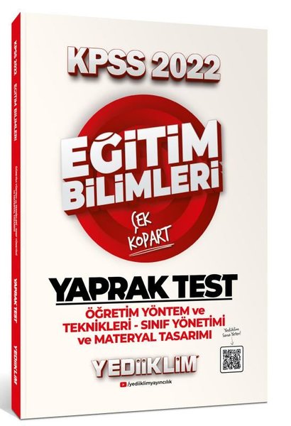 2022 KPSS Eğitim Bilimleri Öğretim Yöntem ve Teknikleri -  Sınıf Yönetimi -  Materyal Tasarımı Çek Kopar