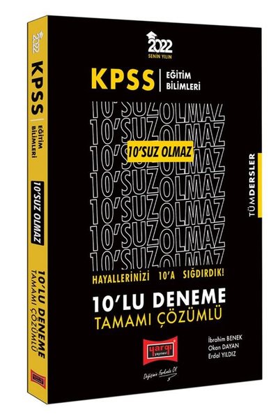 2022 KPSS Eğitim Bilimleri 10'suz Olmaz Tamamı Çözümlü 10'lu Deneme