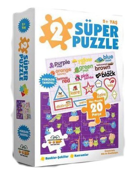 2 Süper Puzzle Renkler-Şekiller - Kavramlar 2+Yaş