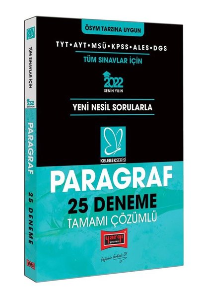 2022 TYT AYT MSÜ KPSS ALES DGS Kelebek Serisi Paragraf Tamamı Çözümlü 25 Deneme