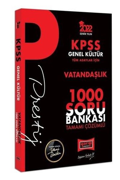 2022 KPSS Genel Kültür Vatandaşlık Prestij Seri Tamamı Çözümlü 1000 Soru Bankası