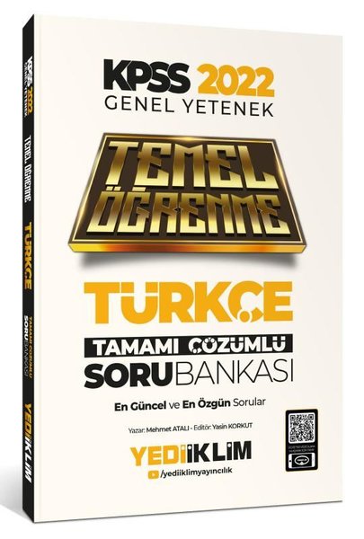 2022 KPSS Genel Yetenek Türkçe Temel Öğrenme Tamamı Çözümlü Soru Bankası