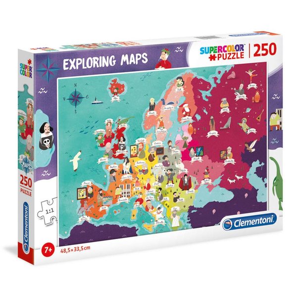 Clementoni Great People in Europe 250 Parça Exploring Maps Puzzle 29061