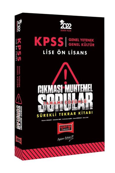 2022 KPSS Genel Yetenek Genel Kültür Lise Ön Lisans Çıkması Muhtemel Sorular Sürekli Tekrar Kitabı