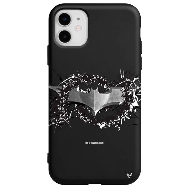 Deercase iPhone 11 Siyah Renkli Silikon Batman Silver Telefon Kılıfı