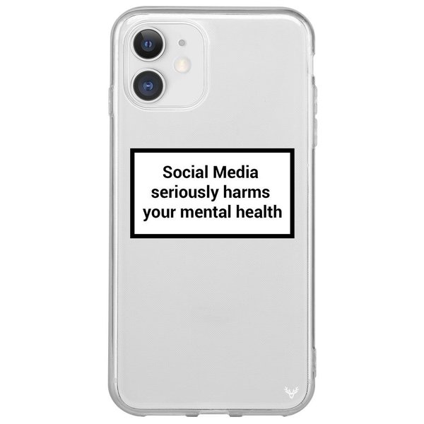 Deercase iPhone 11 Şeffaf Social Media Telefon Kılıfı