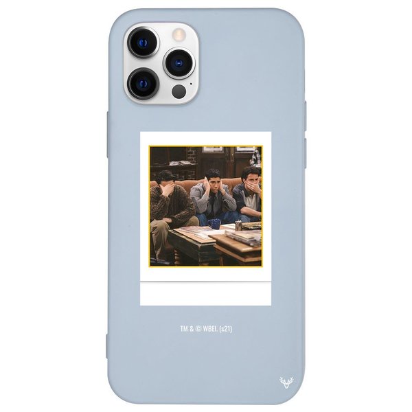 Deercase iPhone 12 Pro Mavi Renkli Silikon Three Monkey Telefon Kılıfı