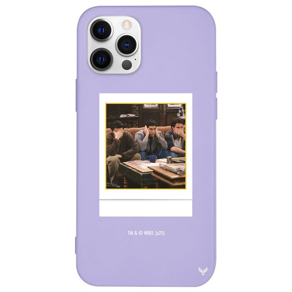 Deercase iPhone 13 Pro Lila Renkli Silikon Three Monkey Telefon Kılıfı