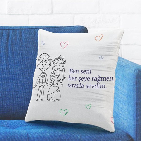 E-Hediyeci Romantik Tasarımlı Yastık Kılıfı No10