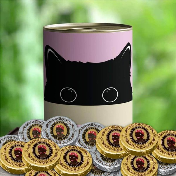 E-Hediyeci Sevimli Kara Kedi Temalı Mabel Çikolata Konservesi