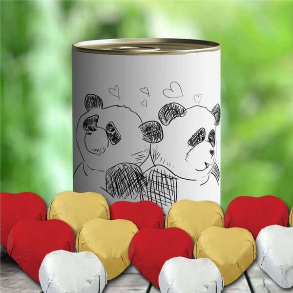 E-Hediyeci Aşık Pandalar Tasarımlı Mabel Çikolata Konservesi -33