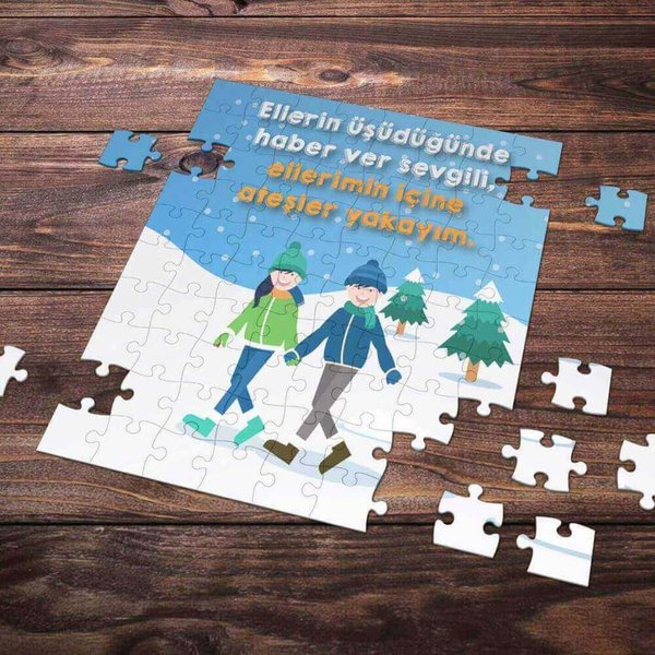 E-Hediyeci 99 Parça Romantik Tasarımlı Puzzle Yapboz No3