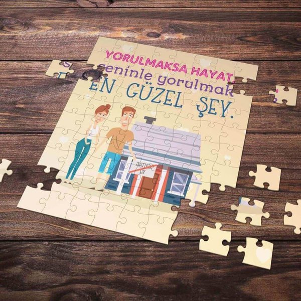 E-Hediyeci 99 Parça Romantik Tasarımlı Puzzle Yapboz No8