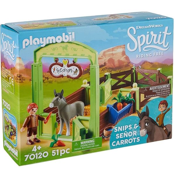 Playmobil Snips and Seor Carrots with Horse Stall