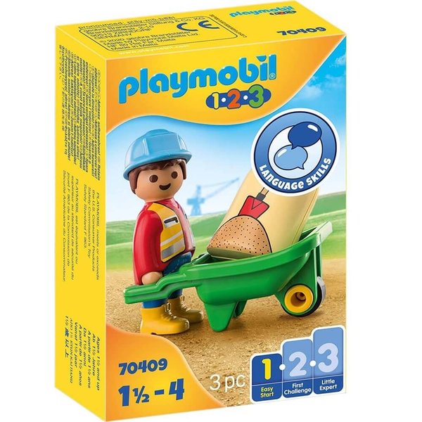 Playmobil Construction Worker with Wheelbarrow