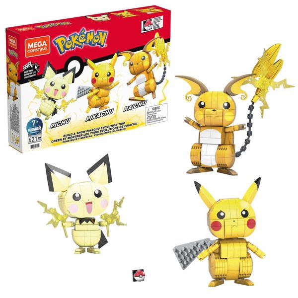 MEGA Pokmon Pikachu Dönüşüm 3lüsü Yap ve Oyna Figürler