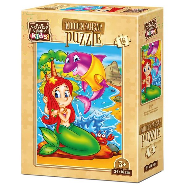 Art Kids Denizkızı ve Arkadaşları 16 Parça Ahşap Puzzle