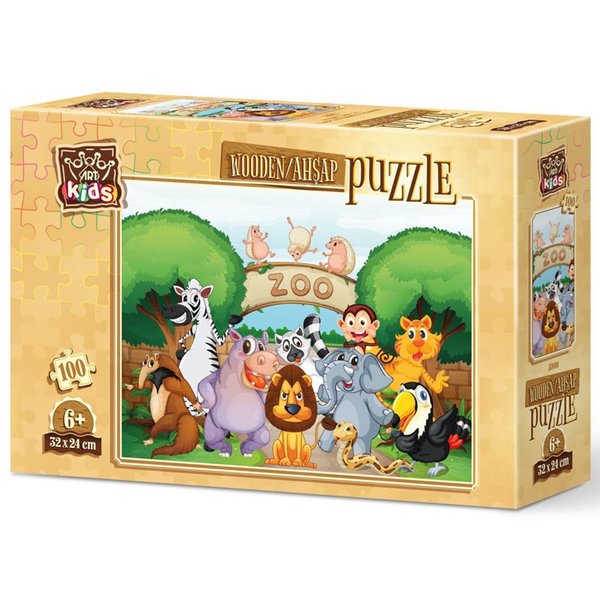 Art Kids Hayvanat Bahçesi'ne Hoşgeldiniz 100 Parça Ahşap Puzzle 5900