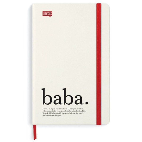 Lugat365 13x21 80 Yaprak Çizgili Lastikli Defter - Baba