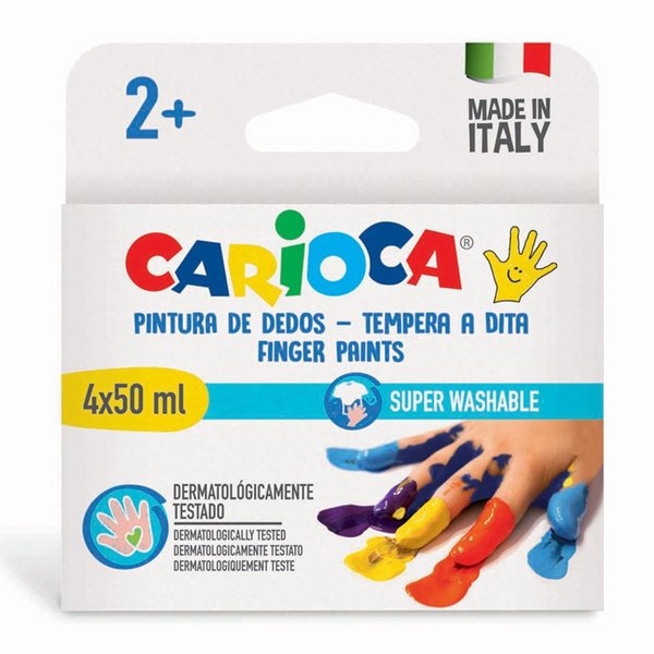 Carioca Bebek Süper Yıkanabilir Parmak Boyası - 4 Renk X 50 gr