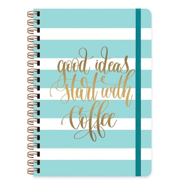 Keskin Color A5 80 Yaprak Çizgili Defter Daily Notes Muse - Good İdeas Start With Coffee