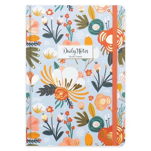 Keskin Color A5 80 Yaprak Çizgili Defter Daily Notes Garden Flowers - Mavi