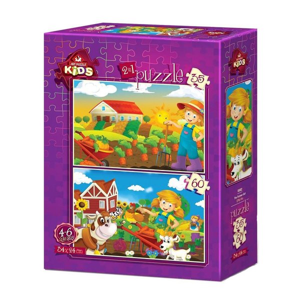 Art Çocuk Puzzle Çiftçi Kız 35 + 60 Parça 5582