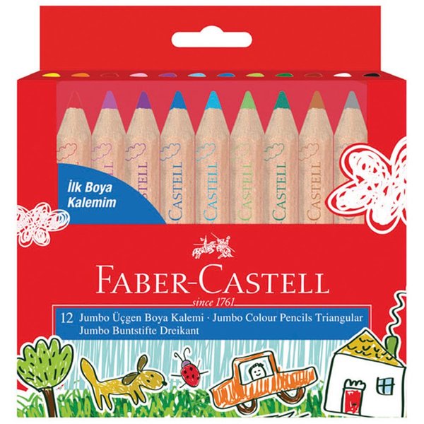 Faber-Castell İlk Boya Kalemim Jumbo Yarım Boy Kuru Boya