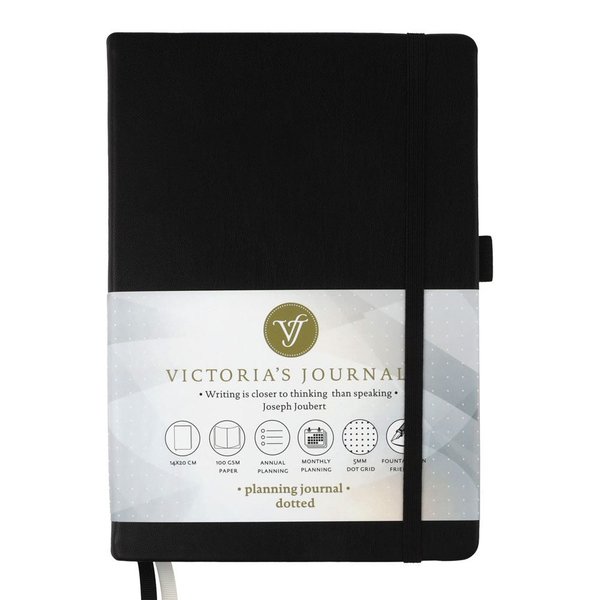 Victoria's Journals Venzi Sert Kapak Planlayıcı Defter Siyah