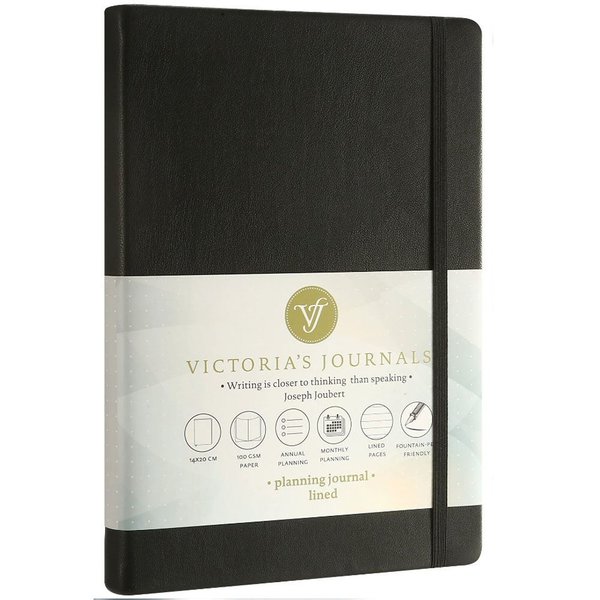 Victoria's Journals Venzi Sert Kapak Planlayıcı Defter Siyah