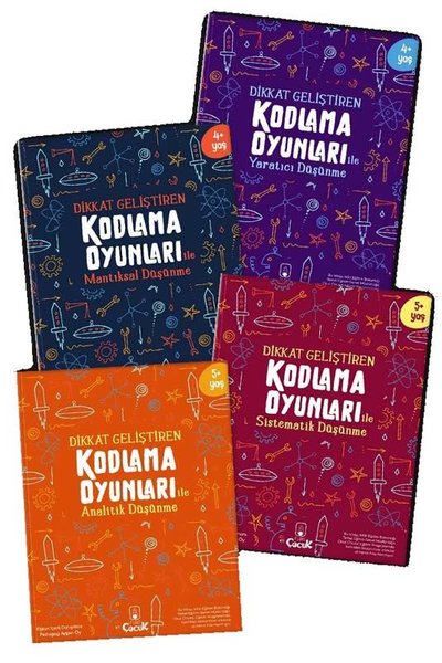 Dikkat Geliştiren Kodlama Oyunları Serisi Seti - 4 Kitap Takım