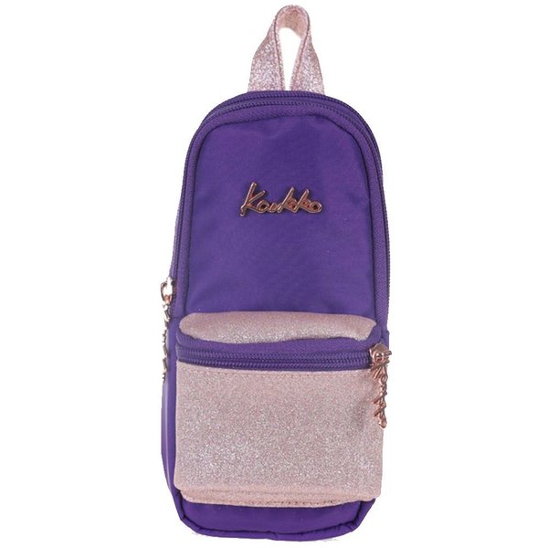 Kaukko Shine Junior Bag Simli Mor Kalem Çantası K2280