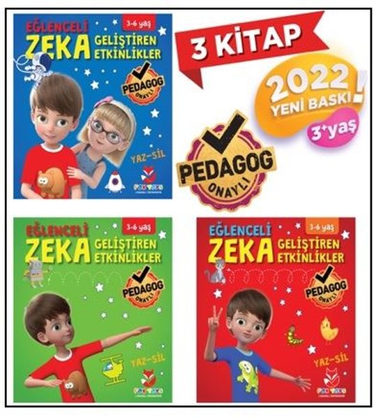 Dikkat ve Zeka Geliştiren Seti - Yaz-Sil - 3 Kitap Takım