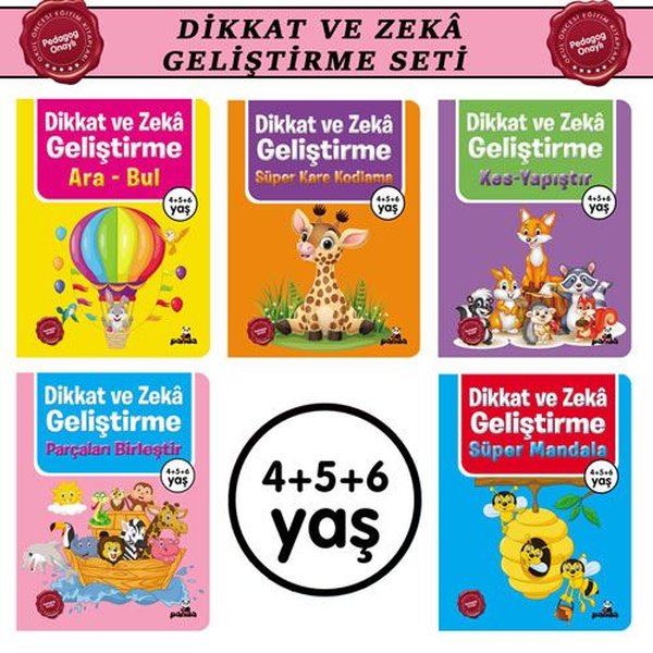 Dikkat Zeka ve Geliştirme Seti - 5 Kitap Takım