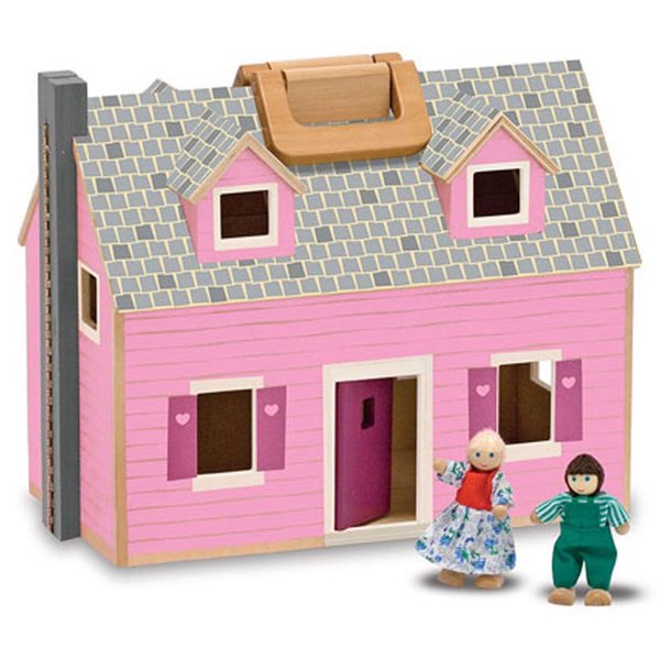 Melissa&Doug Ahşap Taşınabilir Küçük Mobilyalı Ev