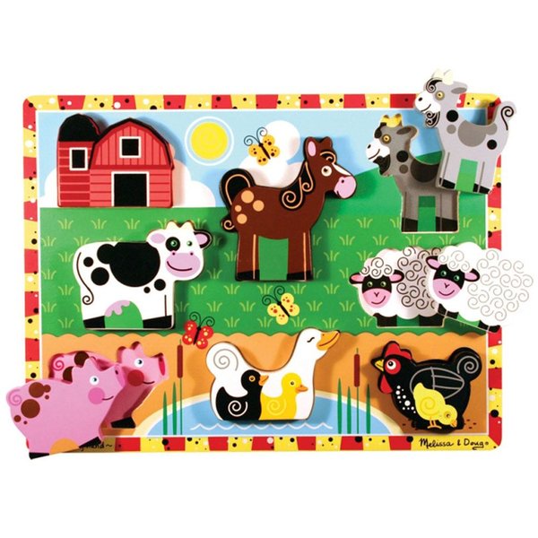 Melissa&Doug Ahşap Tombul Yapboz - Çiftlik