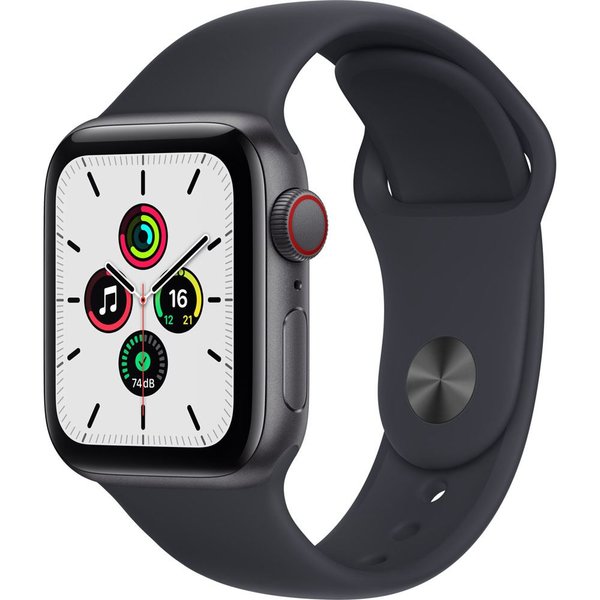 Apple Watch SE GPS + Cellular 40mm Space Grey Aluminium Case with Midnight Sport Band - Regular MKR