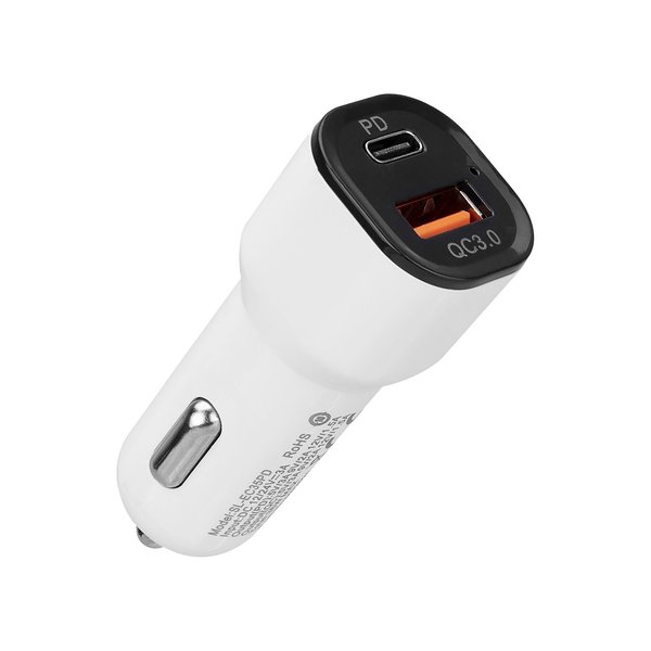S-link SL-EC35PD 36W PD 3.0 Lightning PD Kablo 3.4A PD 18W + USB QC3.0 Beyaz Araç Şarj Cihazı