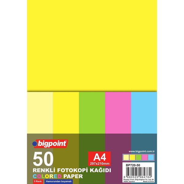 Bp Renklı Fotokopı Kagıdı 5 Renk 50 Lı  BP720-50