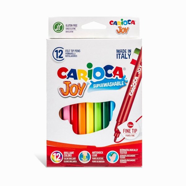 Carioca Joy Yıkanabilir Keçeli Boya Kalemi 12Li