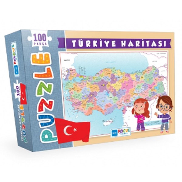 Blue Focus 100 Parça Türkiye Haritası Puzzle