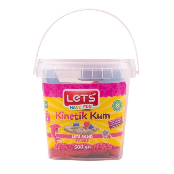 Lets Kinetik Kum 500 gr. Pembe Plastik Kutu L-10160