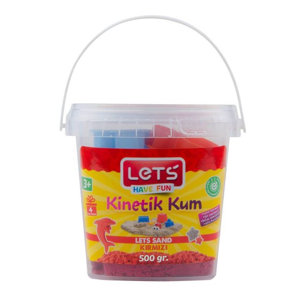 Lets Kinetik Kum 500 gr. Kırmızı Plastik Kutu L-10161