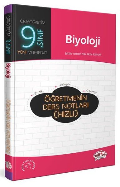 9.Sınıf Biyoloji Öğretmenin Ders Notları - Hızlı