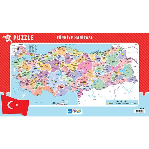 Blue Focus Türkiye Haritası (Her İl Ayrı Parça) Frame Puzzle BF048