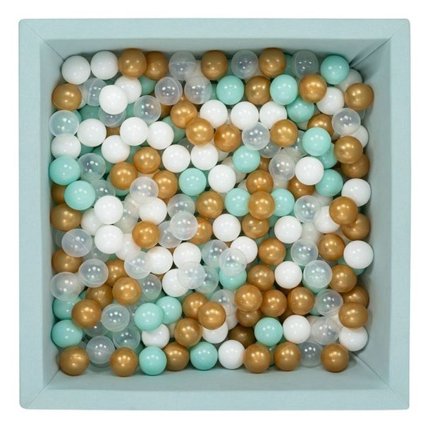 Wellgro Bubble Pop Mint Kare Top Havuzu-Mint/Beyaz/Şeffaf/Gold