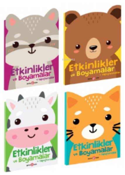 Etkinlikler ve Boyamalar+Yapıştırmalar Seti - 4 Kitap Takım