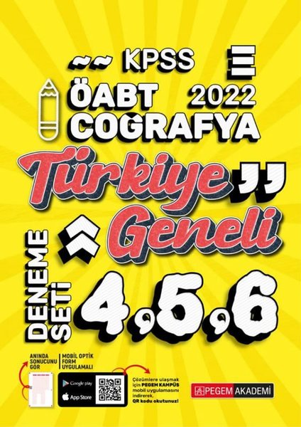 2022 KPSS ÖABT Coğrafya Türkiye Geneli 4-5-6 3'lü Deneme