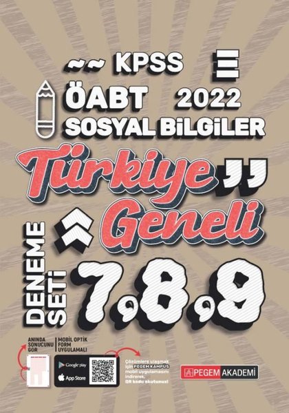 2022 KPSS ÖABT Sosyal Bilgiler Türkiye Geneli 7-8-9 3'lü Deneme